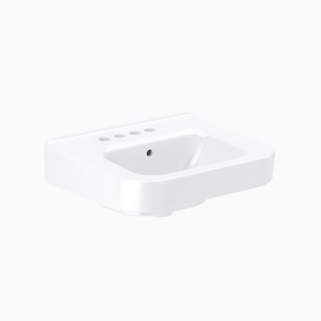 Sloan SS3406 SloanTec Glaze White Ledge Lavatory 4'' Centerset Left Hand Soap 3873476
